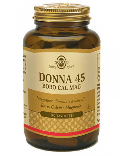 DONNA 45 BORO CAL MAG TAVOLETTE DELLA SOLGAR 100TAVOLETTE